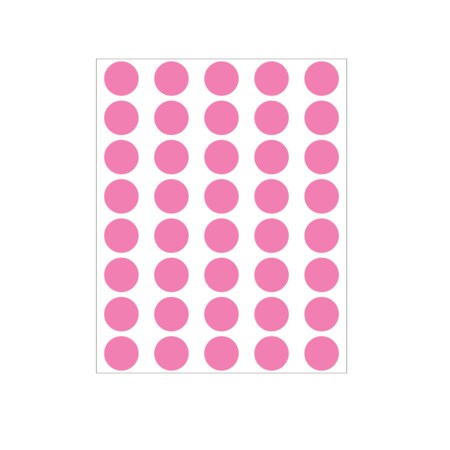 Nevs 1/2" Color Coding Dots Rose - Sheet Form DOT-12M Rose